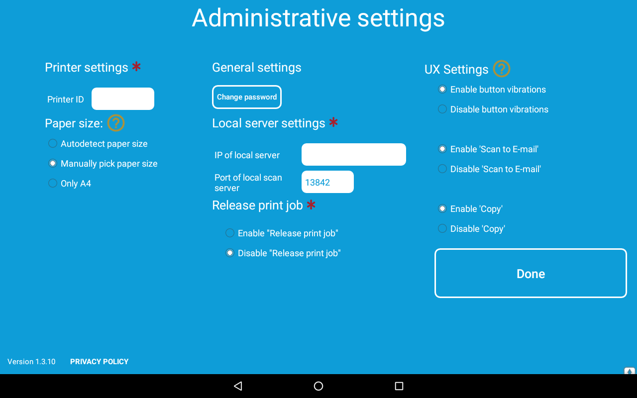 Administrative Settings For Copy Scan