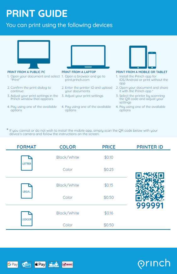 Print Guides for users